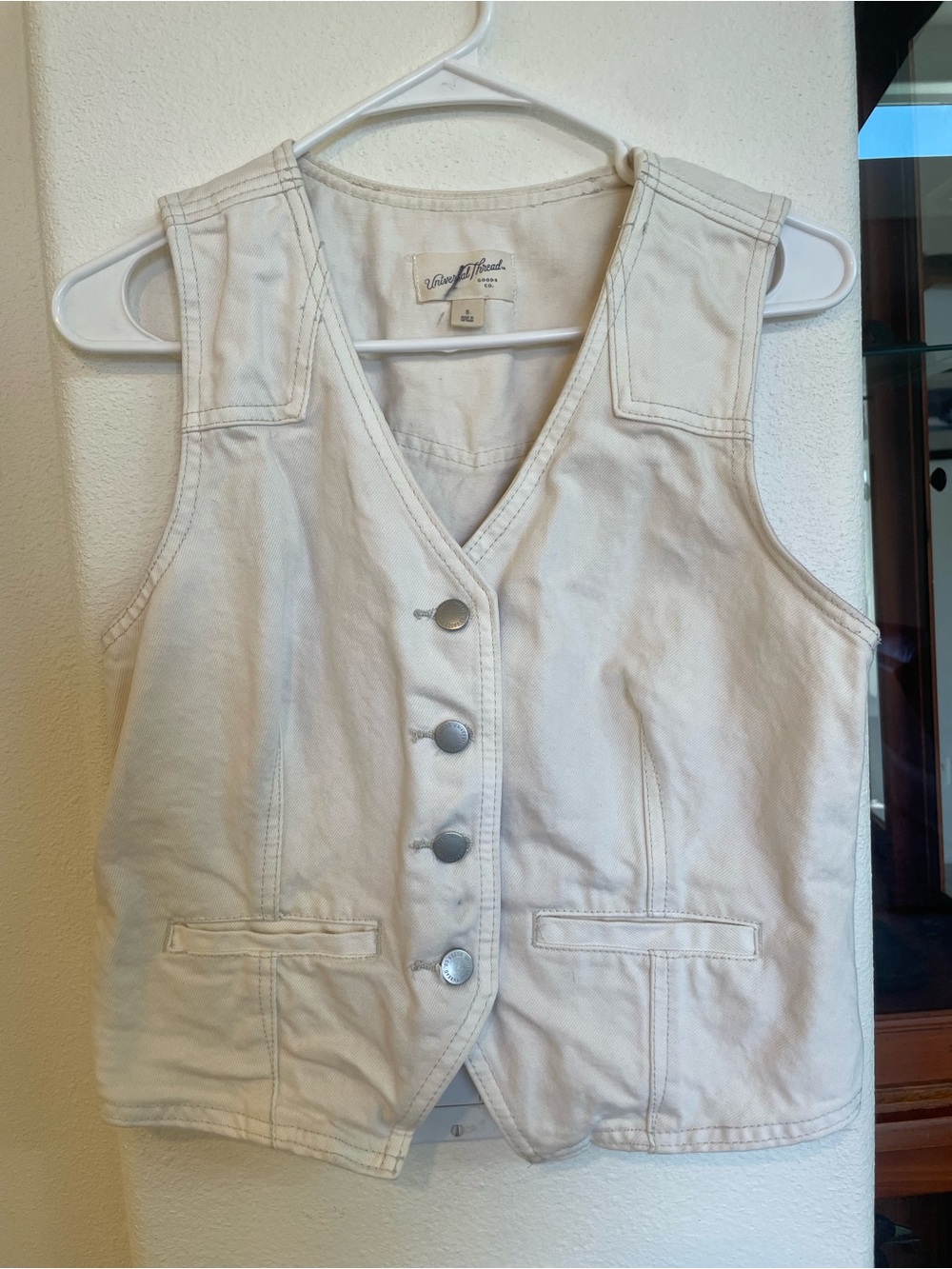 Universal Thread Cream Button Front Vest